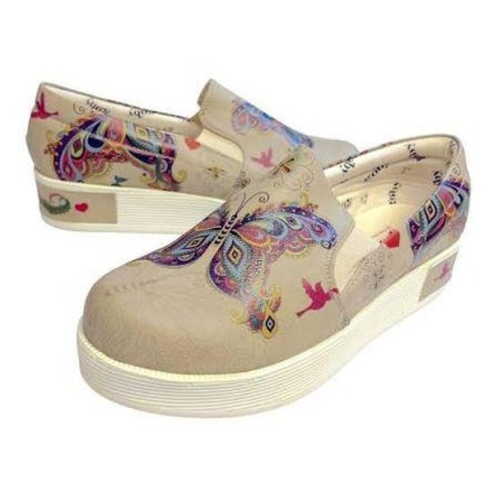 Anthropologie Goby‎ Tan Butterfly Slip On Shoes US 5.5/EU 36